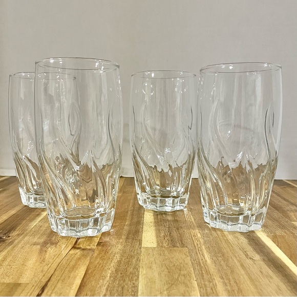 Anchor Hocking Starfire 17oz Iced Tea Drinking Glasses 1996 Star Shaped Base VTG - Picture 2 of 12